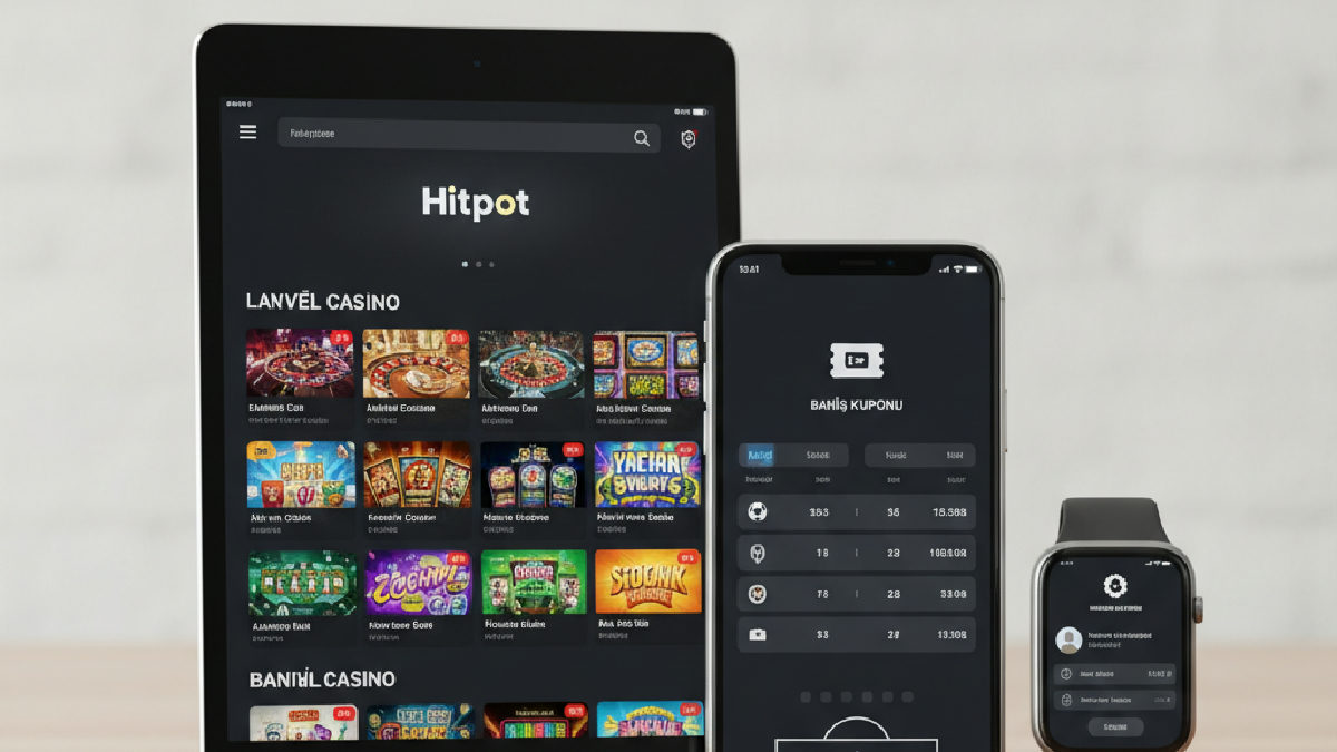 Hitpot mobil platformunun farklı cihazlardaki kullanım esnekliği.